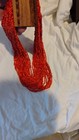 Monies Gerda Lynggaard Vintage Red Coral Glass Wood Buckle Necklace 22' NICE — photo 2