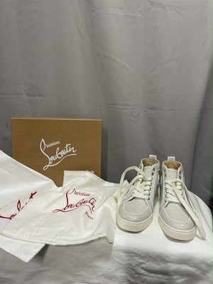 christian louboutin rantus orlato woman flat glitt lum/calf white size Eu40 Uk 7