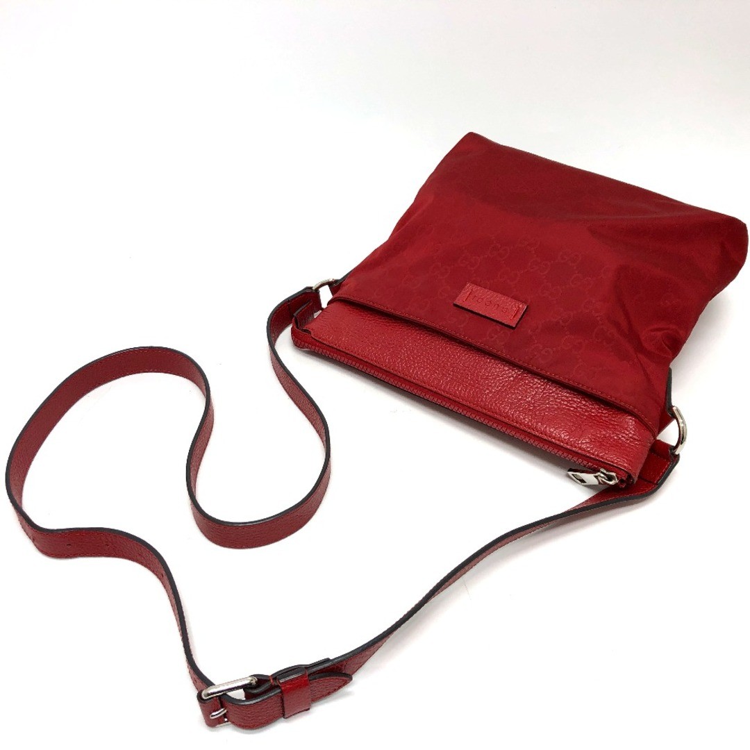 GUCCI GG Shoulder Bag Nylon Leather Red Women's Used thumbnail 7