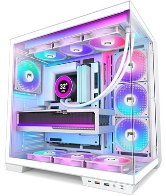 H1  ATX PC Case - Pre-Installed with 7 PWM ARGB Fans - Dual Cavity Mid-Tower PC