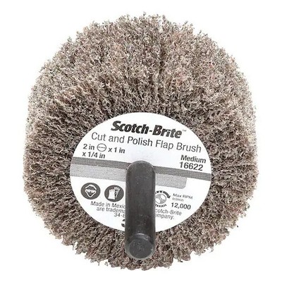 Scotch-Brite 61500297637 Flap Wheel, Non-Woven, Ao, 2X1x1/4 Shnk, Med