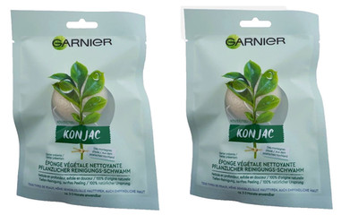 Konjac Pflanzlicher Reinigungs-Schwamm 2x, Garnier Naturkosmetik, Peeling,