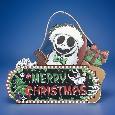 Nightmare Before Christmas Jack Skellington Merry Xmas Hanging Wall Sign Decor