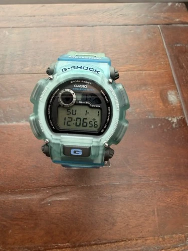 Rare Vtg 90s Clear Blue Jelly G Glide CASIO DW-9000 G-SHOCK  Mint
