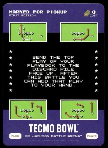 2026 Bo Jackson Battle Arena TECMO BOWL BOBA PL22 PL-22 Marked for Pickup SP