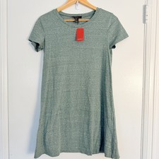 Forever 21 Womens S Dress Green Jersey Short Speckled Cozy Beachy Coastal