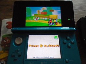 ONE OWNER Nintendo 3DS Aqua Blue CTR-001 w/ game, charger, stand, OEM stylus USA