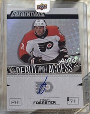 2023-24 UD Credentials Tyson Foerster DTAA-TF Philadelphia Flyers RC Auto /199