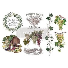 - Wine  Grapes Small Transfers 6"x12" 3 Sheets Rub on Transfers for
