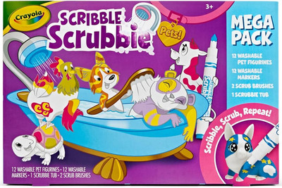Crayola Scribble Scrubbie Pets Mega Set 25Pc Kids Washable Toy Gift Set Fun