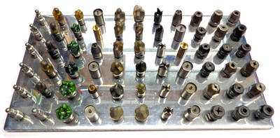 66 Pc 1/4-28 Threaded Countersink Collet and Assorted Cutter Set Aircraft Tools