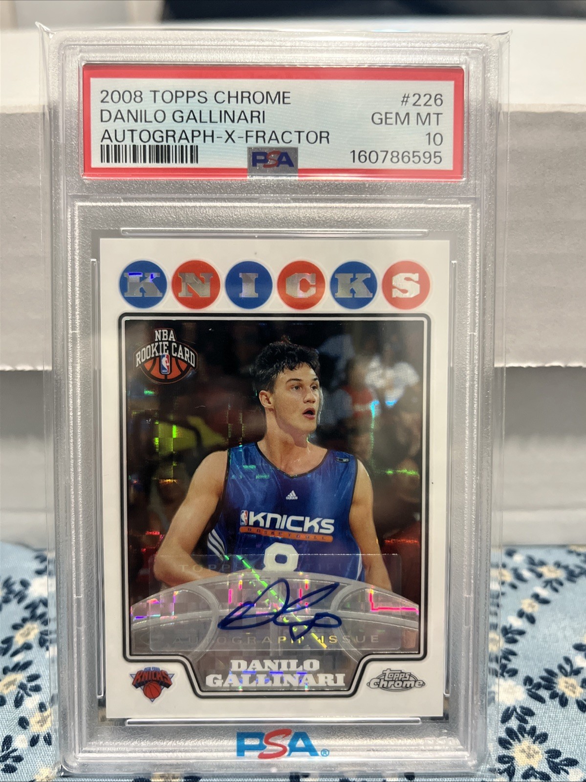 Danilo Gallinari 2008-09 Topps Chrome X-Fractor Rookie Auto /15 PSA 10 POP 1