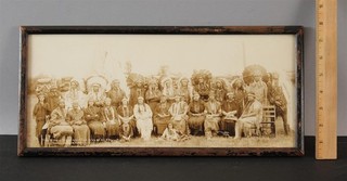 Antique LW Thurston Algonquin Native American Indian Chief Pow Wow Photograph