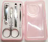Einfaches Nagelset -ROSA- FüR Unterwegs- Box ManiküRe PediküRe 5- Teile Solida