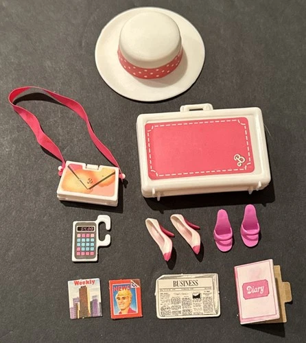 Barbie Day To Night Pink Accessories Purse Briefcase Hat Shoes More Vintage 1984