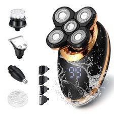 Shavers for Men - 5 in 1 Bald Head Shavers for Men, 5D Floating Cordless USB ...