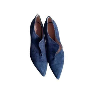 Blue Soft Suede All Leather Booties Marian Spain US 11.5 EU42 Worn 1X Expensive 