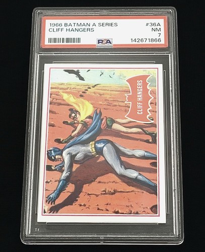 1966 Topps Batman Red Bat #36A Cliff Hangers — PSA 7