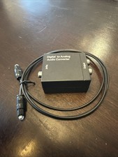 Coaxial to Analog RCA L/R Audio Converter Digital Optical Adapter w/ Fiber Cable