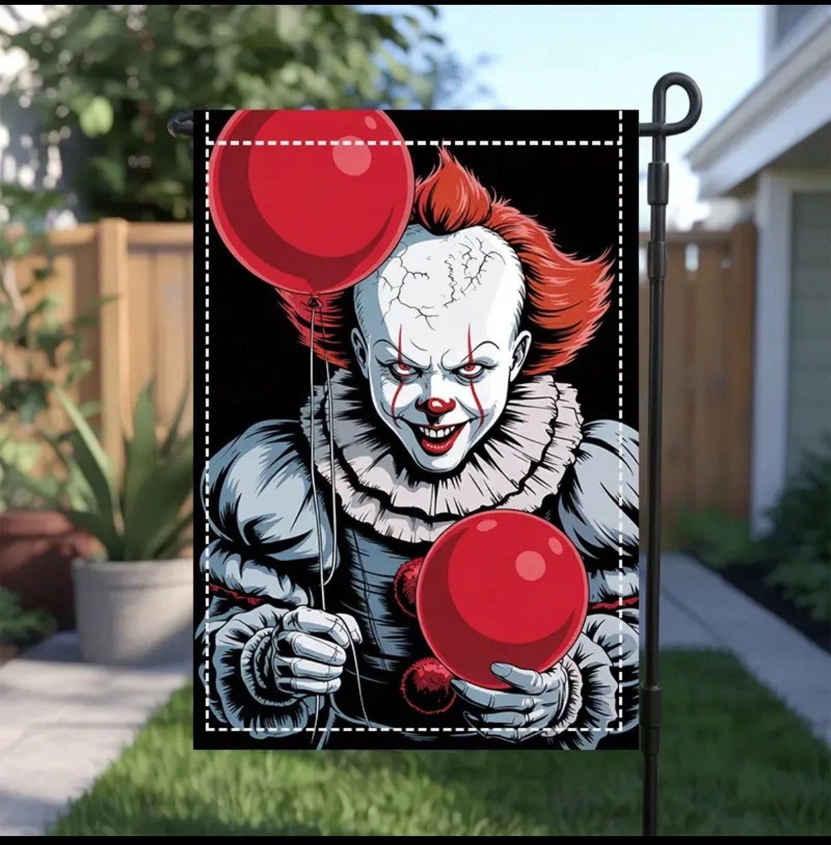 Pennywise Halloween Garden Flag- 12”x18”