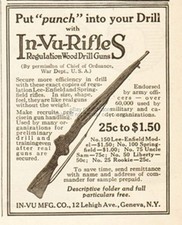 1918 In-Vu Wood Training Rifle Ad Lee Enfield Springfield WWI Era Geneva NY