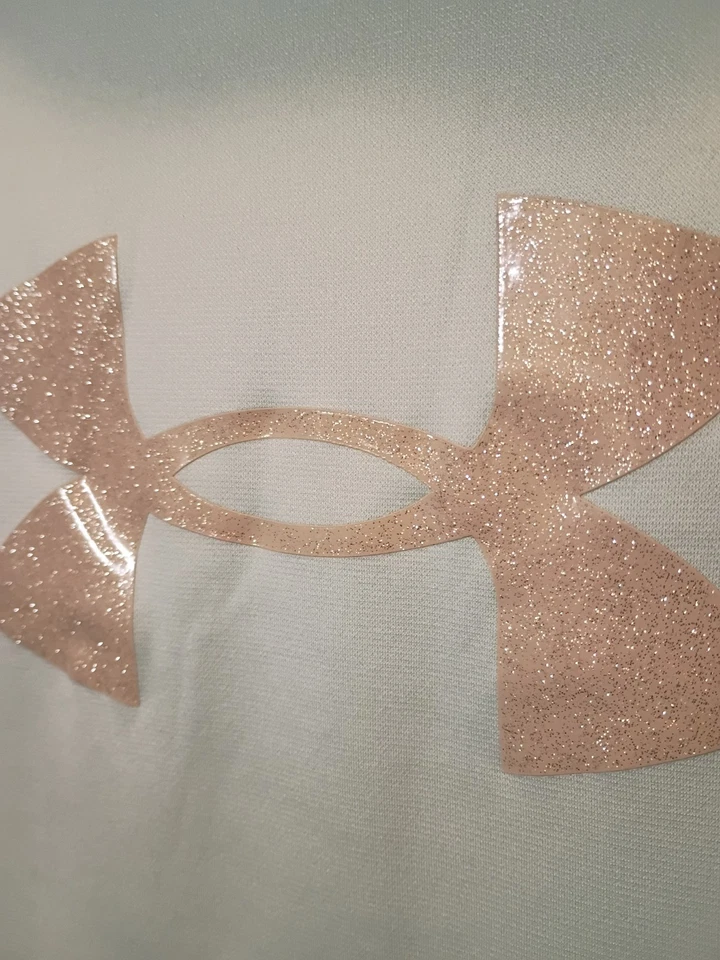 Under Armour Girls' Light Blue Cowl Neck Hoodie Youth Medium Silver Glitter Logo - Image 3 of 4