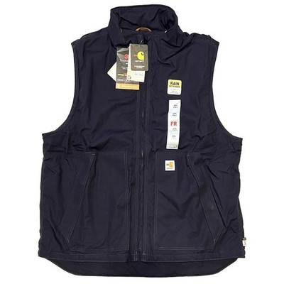 Carhartt 103387 2XLT Rain Defender FR Flame Resistant Quick Duck Vest Navy Cat 3