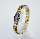 Women's Vintage 1990 Watch SEIKO "Half Moon" 2E20-7309. Diamonds Bezel