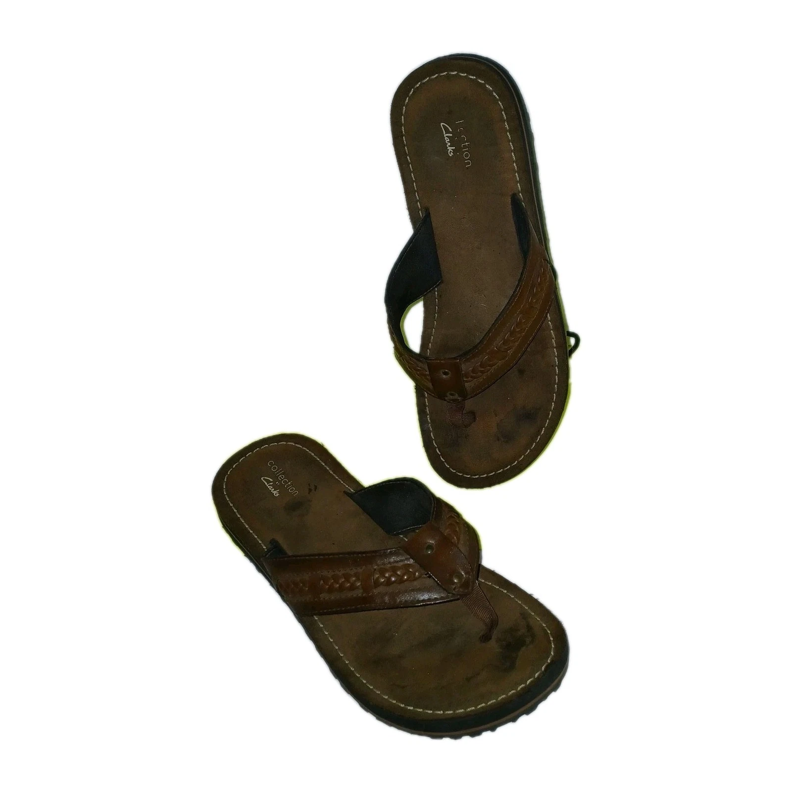Sandalo infradito Clarks Fenner Nerice 9 pelle miele intrecciato perizoma boho spiaggia