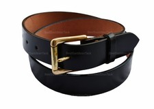 Black Leather Belt Mens Women Jeans Official Casual Work Wear 1 1/2 Wide