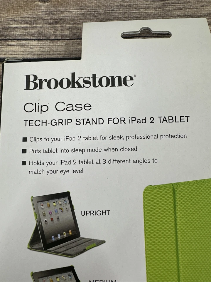 Brookstone iPad 2 Tablet Cover Clip Case Tech Grip Stand Green New - Image 3 of 4