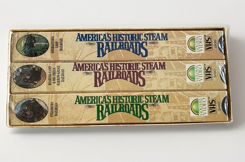 AMERICA'S HISTORIC STEAM RAILROADS. VHS (3)Tapes/Vintage /American History - Picture 2 of 3