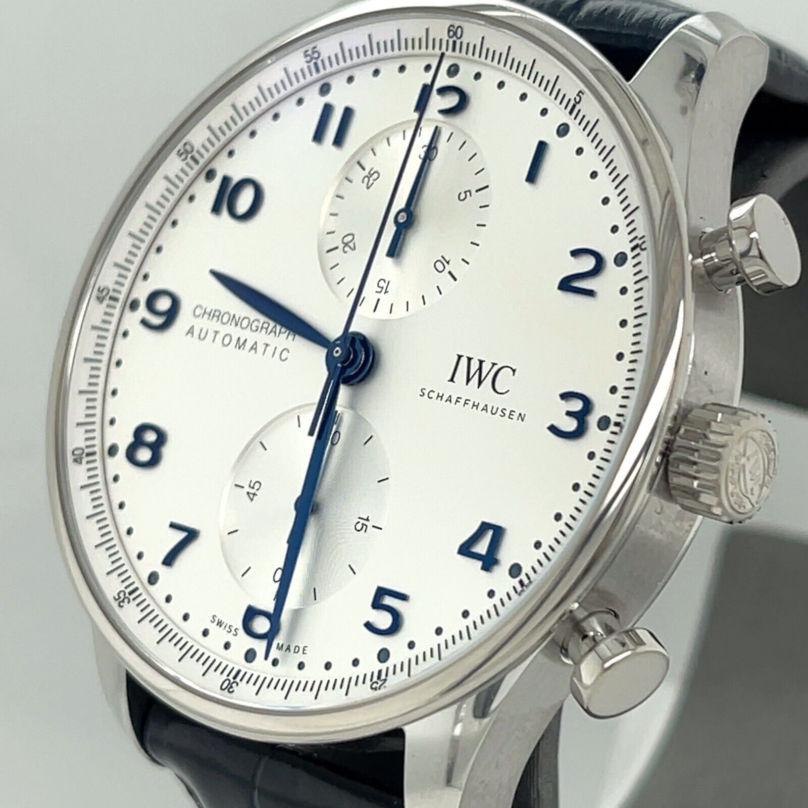 IWC Portugieser Chrono Automatic 41 mm Watch - White Dial - IW371605 BRAND NEW !