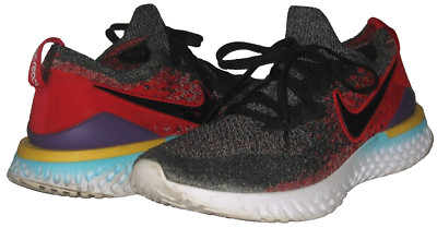 Men's NIKE Epic React Flyknit 2 Red Fadeaway-Black Running Shoes Sneakers 9.5-10