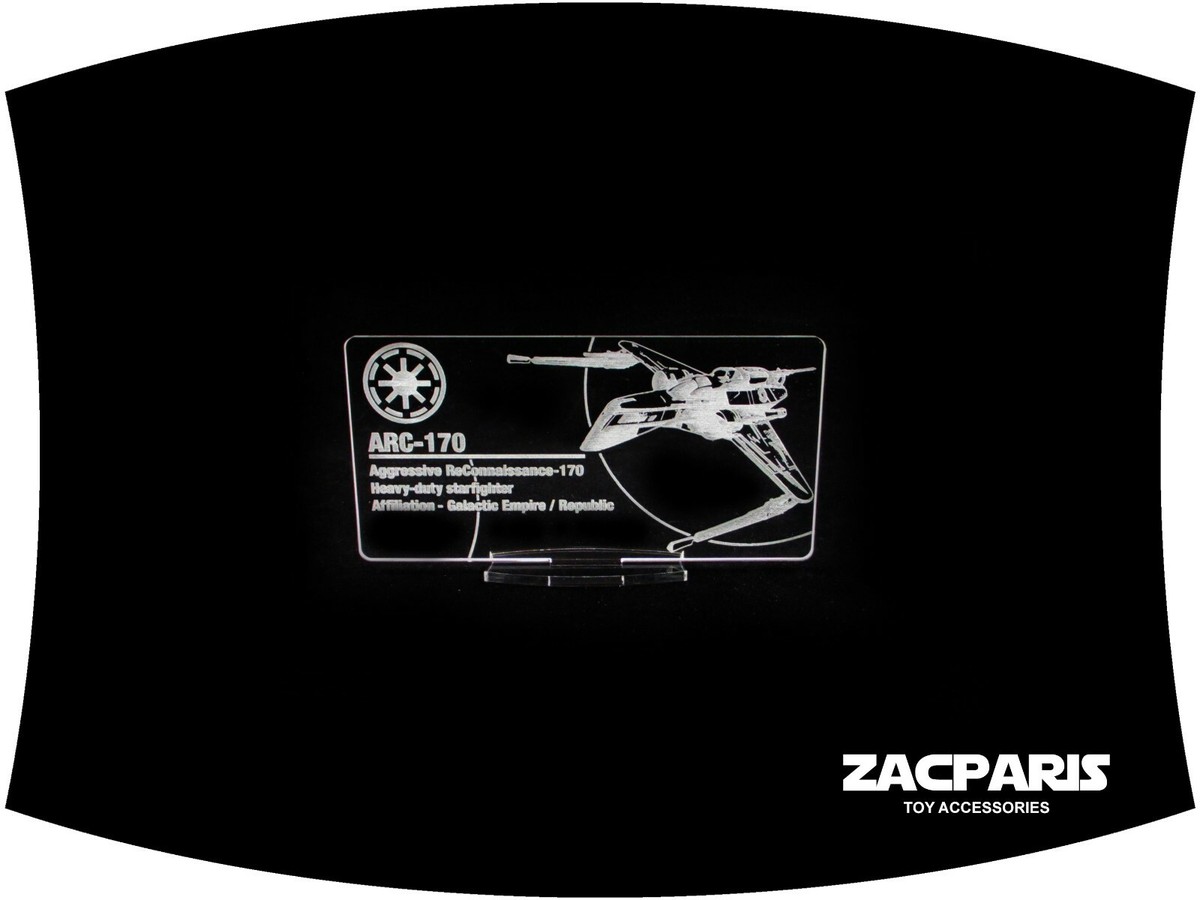DISPLAY PLAQUE for STAR WARS ARC-170 STARFIGHTER MODELS , Lego