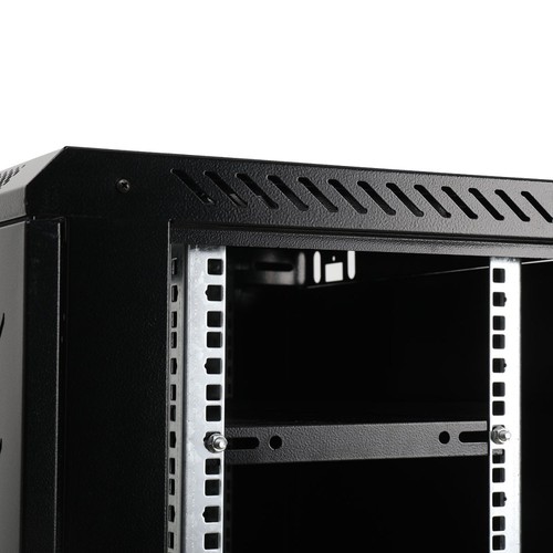 9u Deep Black Wall Mounted Data Cabinet Rack 600×450×500mm - Picture 12 of 12