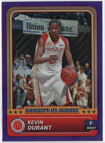 KEVIN DURANT 2024 Topps Chrome McDonald’s All American Purple Refractors /150