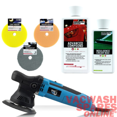 DAS-6 V2 DUAL ACTION MACHINE POLISHER - VALETPRO COMPOUND AND DA PADS SET