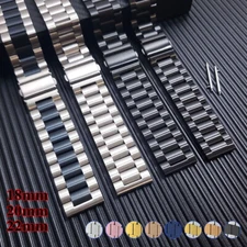US 18/20/22mm Replacement Metal Watch Band Stainless Steel Strap Wristband Bands