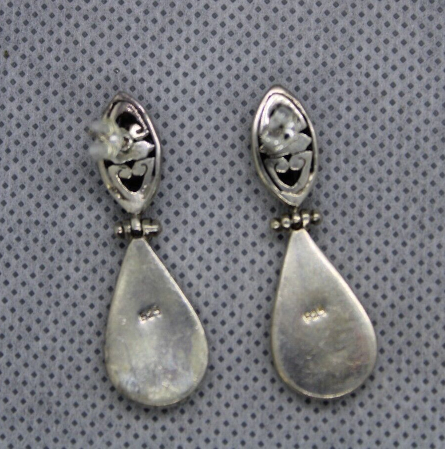 Sterling Silver Shell Dangle Stud Earrings - image 2