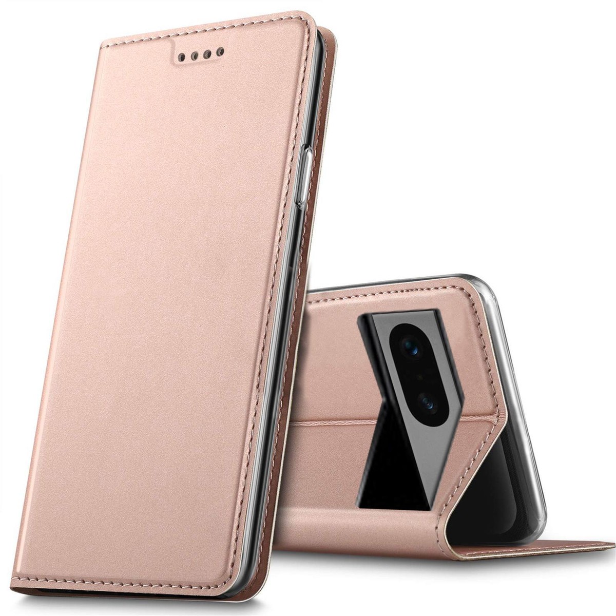 Housse Livre à Clapet Pour Google Pixel - Cuir Synthétique, Charge Sans Fil, Noire