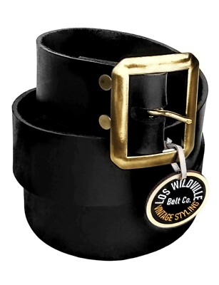 Garnison Leder Fell Gürtel Schwarz. Taille 32'' bis 36'' Rockabilly 50er Jahre. Western
