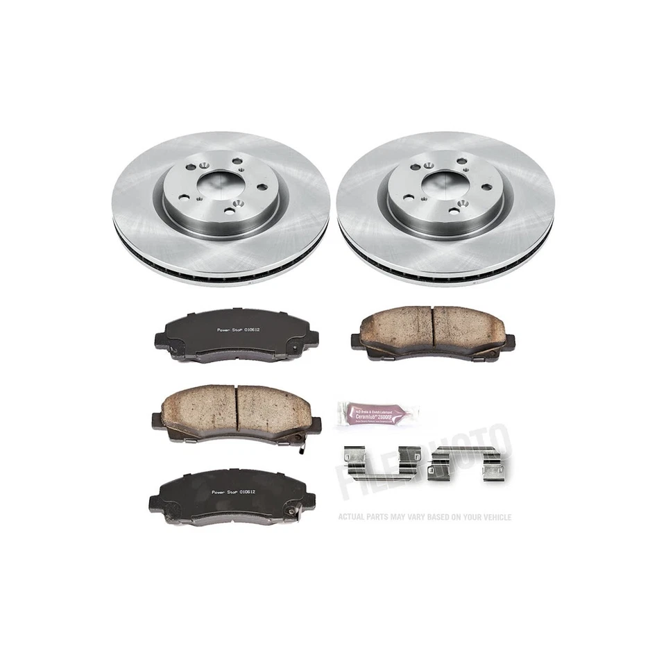 Kits de discos y pastillas de freno Powerstop KOE5855 juego de 2 ruedas delanteras para Acura TL 09-14 Foto 4 de 4