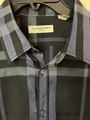 Burberry London Men's Plaid L/S Shirt Size 17 Nk 34/35 Slv Burberry London Men's Plaid L/S Shirt Size 17 Nk 34/35 Slv