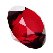 60mm Crystal Red Paperweight Cut Glass Large Giant Diamond Jewelry Display Gift
