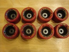 Krypto Rage XT -Roller Skating Speed Skate Wheels with Bearings- Set of 8, Red