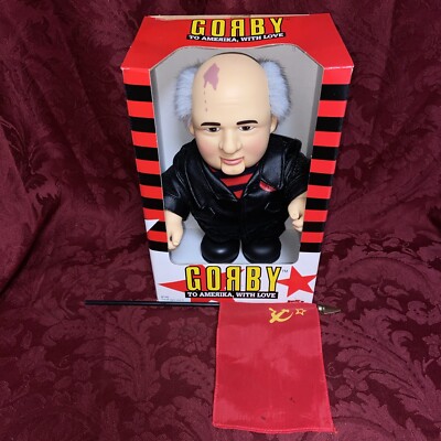 Vintage Gorby To America w/Love 10'' Figurine New in Box With Russian Flag (1)