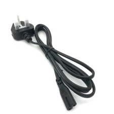 UK 6FT 2 Prong Figure 8 AC power cord for VHS CD DVD Disc Player Boombox Blueray