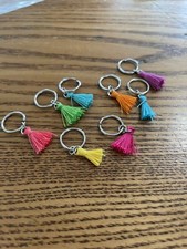Handmade Knitting Stitch Markers set of 8 Turquoise Lead w/Markers