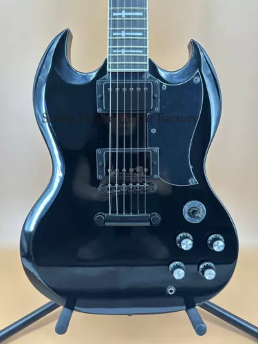 Black SG Custom Electric Guitar HH Pickup Black Hardware High Quality